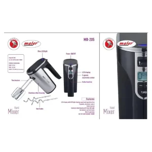 همزن برقی دیجیتال بدنه استیل تمام حرفه‌ای مایر آلمان مدل 205