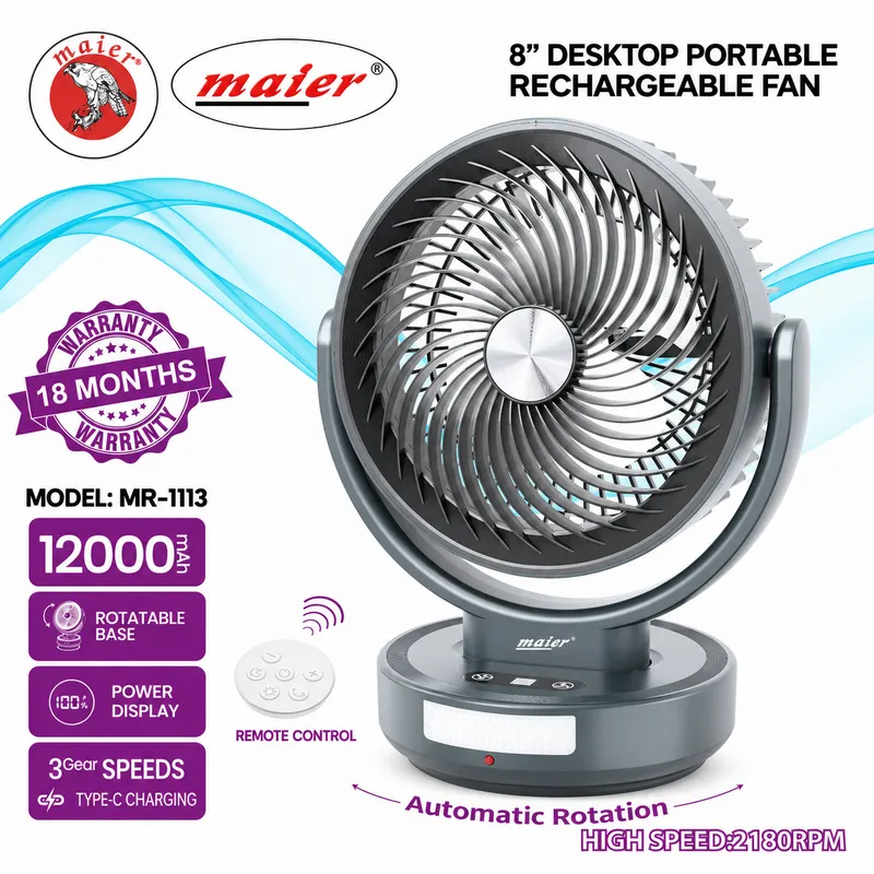 پنکه شارژی رومیزی مایر مدل MR-1113 پنکه رومیزی مایر مدل MR-1113