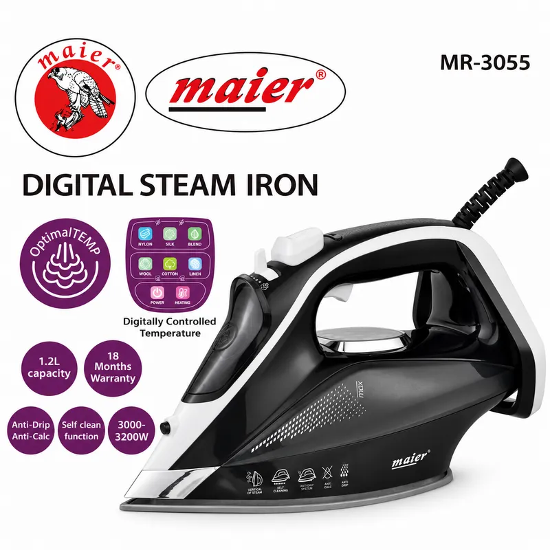 اتو بخار دیجیتالی مایر مدل MR-3055 اتو بخار دیجیتالی مایر مدل MR-3055